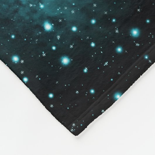 Paarse Blauwgroen galaxy Nebula Dream #1 Fleece Deken (Hoek)