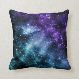 Paarse Blauwgroen galaxy Nebula Dream #1 Kussen