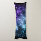 Paarse Blauwgroen galaxy Nebula Dream #1 Lichaamskussen (Achterkant (Verticaal))
