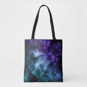 Paarse Blauwgroen galaxy Nebula Dream #1 Tote Bag (Voorkant)