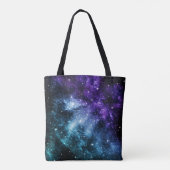 Paarse Blauwgroen galaxy Nebula Dream #1 Tote Bag (Achterkant)