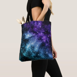 Paarse Blauwgroen galaxy Nebula Dream #1 Tote Bag