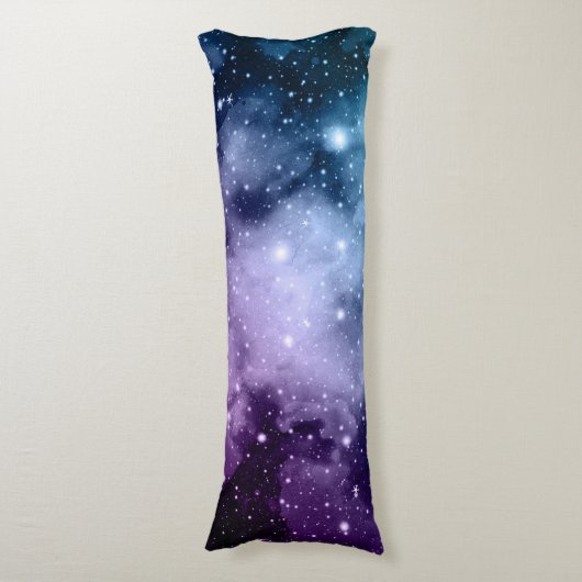 Paarse Blauwgroen galaxy Nebula Dream #2 Lichaamskussen (Voorkant Verticaal)