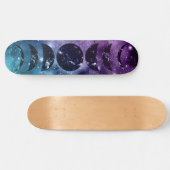 Paarse Blauwgroen galaxy Nebula Dream Moon Phases  Persoonlijk Skateboard (Horizontaal)