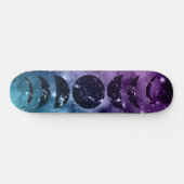 Paarse Blauwgroen galaxy Nebula Dream Moon Phases  Persoonlijk Skateboard (Horizontaal)