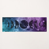 Paarse Blauwgroen galaxy Nebula Dream Moon Phases  Yogamat (Achterkant (horizontaal))