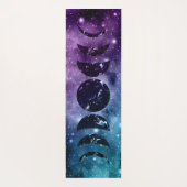 Paarse Blauwgroen galaxy Nebula Dream Moon Phases  Yogamat (Achterkant)