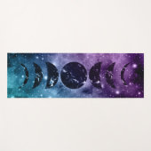 Paarse Blauwgroen galaxy Nebula Dream Moon Phases  Yogamat (Voorkant (horizontaal))