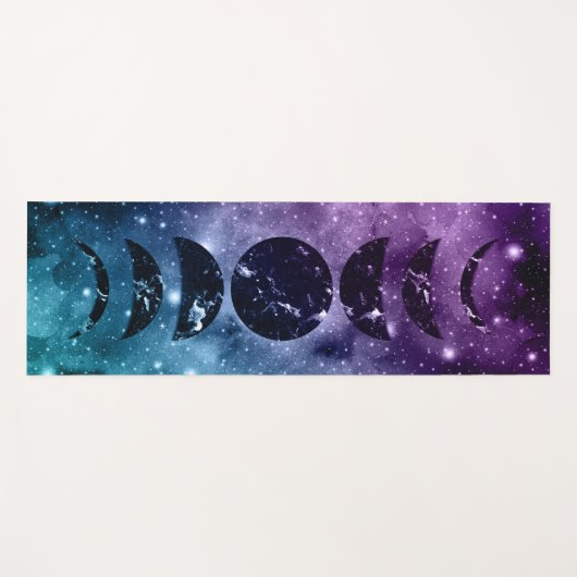 Paarse Blauwgroen galaxy Nebula Dream Moon Phases  Yogamat (Voorkant (horizontaal))