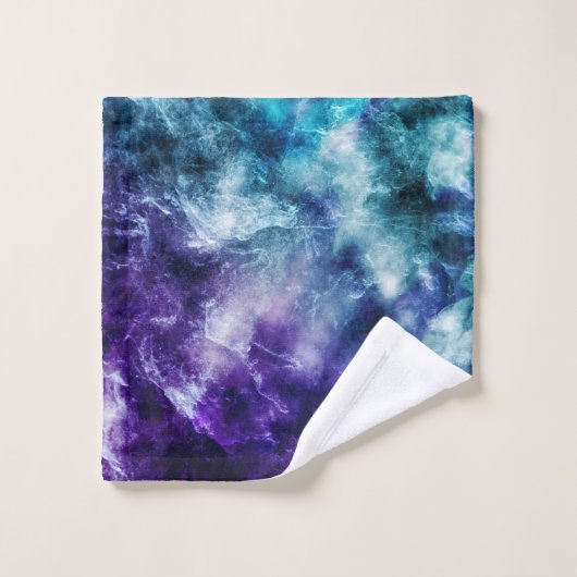 Paarse Blauwgroen Galaxy Nebula Marble Dream #1 Bad Handdoek (Wasdoekje)