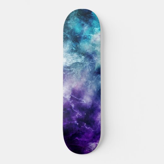 Paarse Blauwgroen Galaxy Nebula Marble Dream #1 Persoonlijk Skateboard (Voorkant)