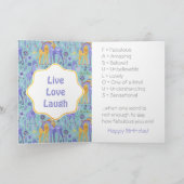 Paarse Blauwgroen geel Giraffe Patroon Kaart (Binnen)