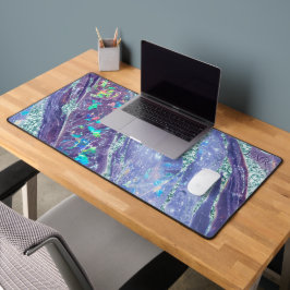 Paarse Blauwgroen Glitter Holografische Opal Marbl Bureaumat