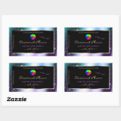 Paarse Blauwgroen Glitter Lijst Productlabel met L Rechthoekige Sticker (Vel)
