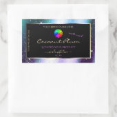 Paarse Blauwgroen Glitter Lijst Productlabel met L Rechthoekige Sticker (Tas)