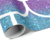 Paarse Blauwgroen Glitter Mermaid Scallop-schalen Cadeaupapier (Rol Hoek)