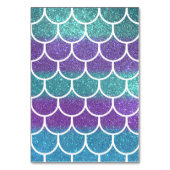 Paarse Blauwgroen Glitter Mermaid Scallop-schalen Kaart (Achterkant)