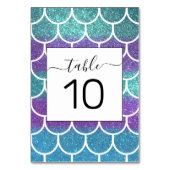 Paarse Blauwgroen Glitter Mermaid Scallop-schalen Kaart (Voorkant)