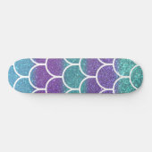 Paarse Blauwgroen Glitter Mermaid Scallop-schalen Persoonlijk Skateboard (Horizontaal)