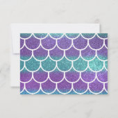 Paarse Blauwgroen Glitter Mermaid Scallop-schalen Save The Date (Achterkant)