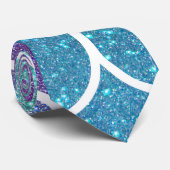 Paarse Blauwgroen Glitter Mermaid Scallop-schalen Stropdas (Opgerold)