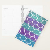 Paarse Blauwgroen Glitter Zeemeermin Scallop Schaa Planner (Display)