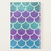 Paarse Blauwgroen Glitter Zeemeermin Scallop Schaa Planner (Achterkant)