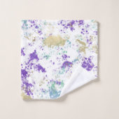 Paarse Blauwgroen Gold Grungy Modern Splash Bad Handdoek (Wasdoekje)