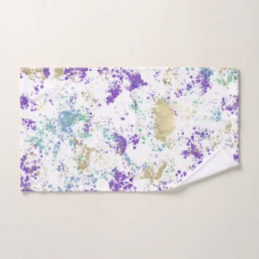 Paarse Blauwgroen Gold Grungy Modern Splash Bad Handdoek (Handdoek)