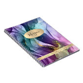 Paarse, Blauwgroen, goudinktAbstracte naam/onderwe Notitieboek (Rechterzijde)