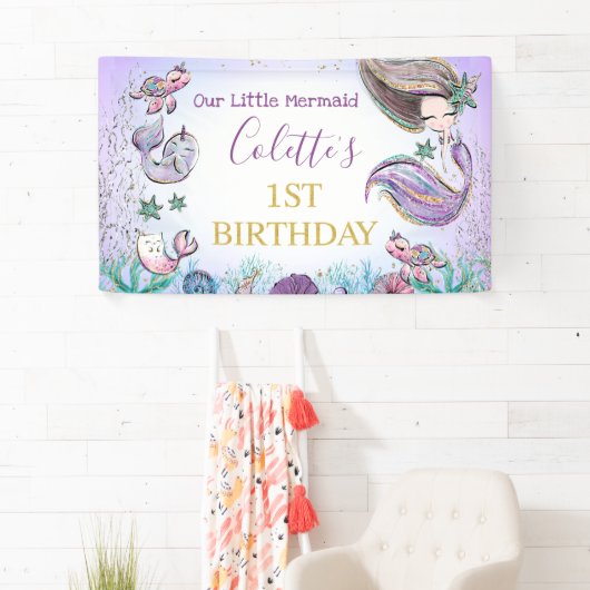 Paarse Blauwgroen goudzeemeermin 1-jaars banner (Insitu)