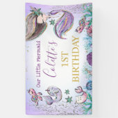 Paarse Blauwgroen goudzeemeermin 1-jaars banner (Verticaal)