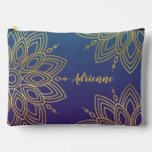 Paarse Blauwgroen Gradient Faux Gold Mandala Etui (Voorkant)