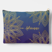 Paarse Blauwgroen Gradient Faux Gold Mandala Etui (Achterkant)