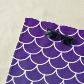 Paarse Blauwgroen Gradiënt Zeemeermin Fishscale Strandlaken (In situ)