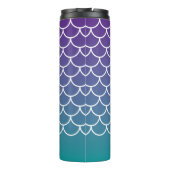 Paarse Blauwgroen Gradiënt Zeemeermin Fishscale Thermosbeker (Achterkant)