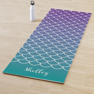 Paarse Blauwgroen Gradiënt Zeemeermin Fishscale Yogamat