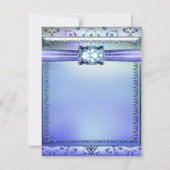 Paarse Blauwgroen Jewel RSVP Response Kaart (Achterkant)