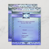 Paarse Blauwgroen Jewel RSVP Response Kaart (Voorkant / Achterkant)