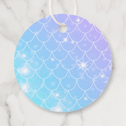 Paarse Blauwgroen kleine zeemeermin dank u Bedankjes Labels (Achterkant)