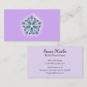 *~* Paarse Blauwgroen Lavender Star Healer Mandala Visitekaartje (Voorkant / Achterkant)