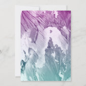 Paarse Blauwgroen legant bruiloft Kaart (Achterkant)