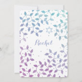 Paarse + Blauwgroen levensboom - Mitzvah-uitvindin Kaart (Achterkant)