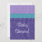 Paarse Blauwgroen Little Princess Girl Baby shower Kaart (Achterkant)