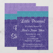 Paarse Blauwgroen Little Princess Girl Baby shower Kaart (Voorkant / Achterkant)