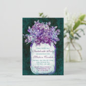 Paarse Blauwgroen Mason Jar Bachelorette Party nod Kaart (Staand voorkant)