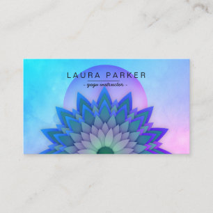 Paarse Blauwgroen Meditation Holistic Lotus Flower Visitekaartje