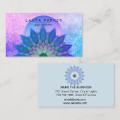 Paarse Blauwgroen Meditation Holistic Lotus Flower Visitekaartje (Voorkant / Achterkant)