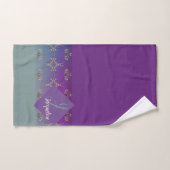 Paarse Blauwgroen Monogram Handdoek (Handdoek)