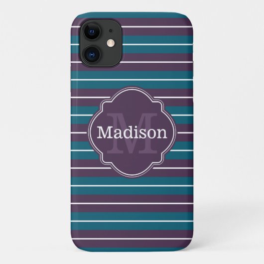 Paarse Blauwgroen naam van het trilpatroon Case-Mate iPhone Case (Achterkant)
